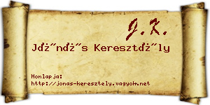 Jónás Keresztély névjegykártya